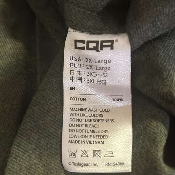 NWT CQR button down shirt 2X Hunter green long sleeve - Picture 8 of 9